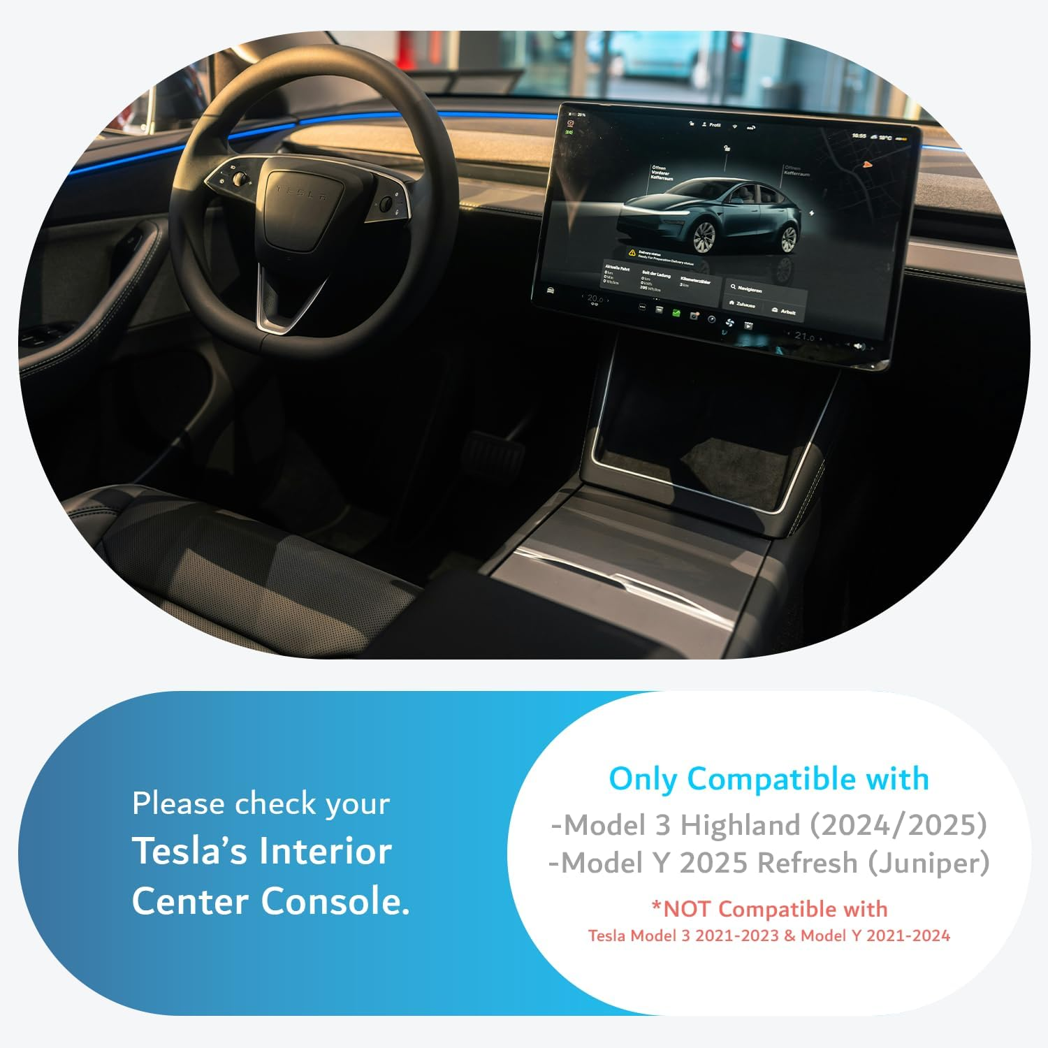 TUDIA Center Console Organizer Tray Designed for Tesla Model 3 2025/2024 (Highland) & Model Y 2025/2026 (Juniper) - [NOT Compatible with Model 3 2021-2023] Slide Storage with Silicone Lining (Black) image number 6