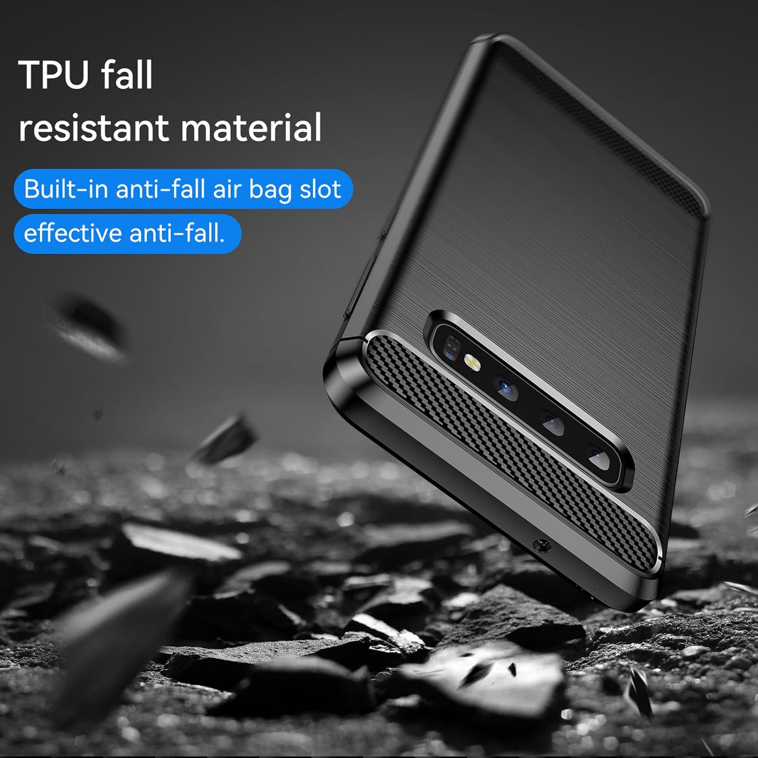 HEYUS for Samsung Galaxy S10 Case, Protective Carbon Fiber Case Cover Compatible with Samsung Galaxy S10 Lightweight Ultra Thin Slim image number 4