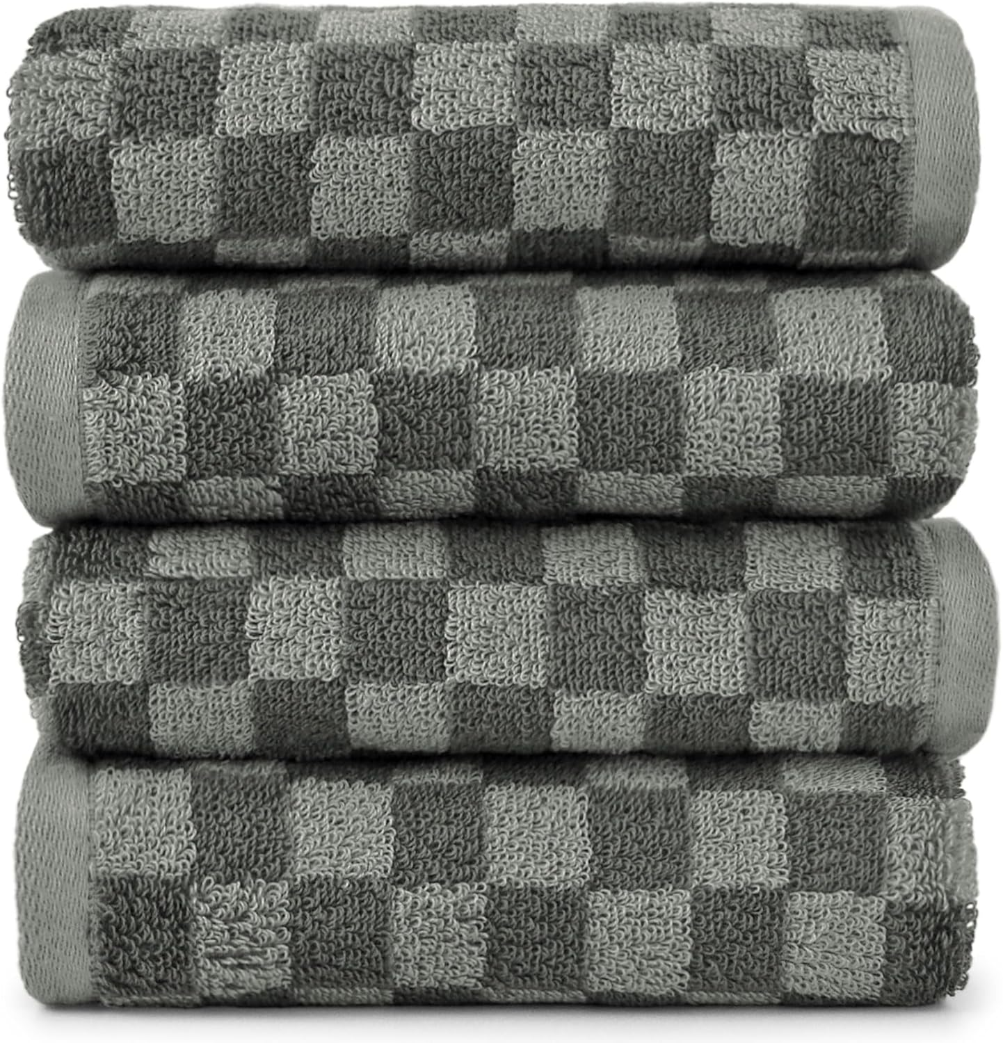 Jacquotha Soft Hand Towels 4 Pack, Orange Checkered Face Towel Set for Bathroom Kitchen, Fall Decorative Towel 13X29 Inches