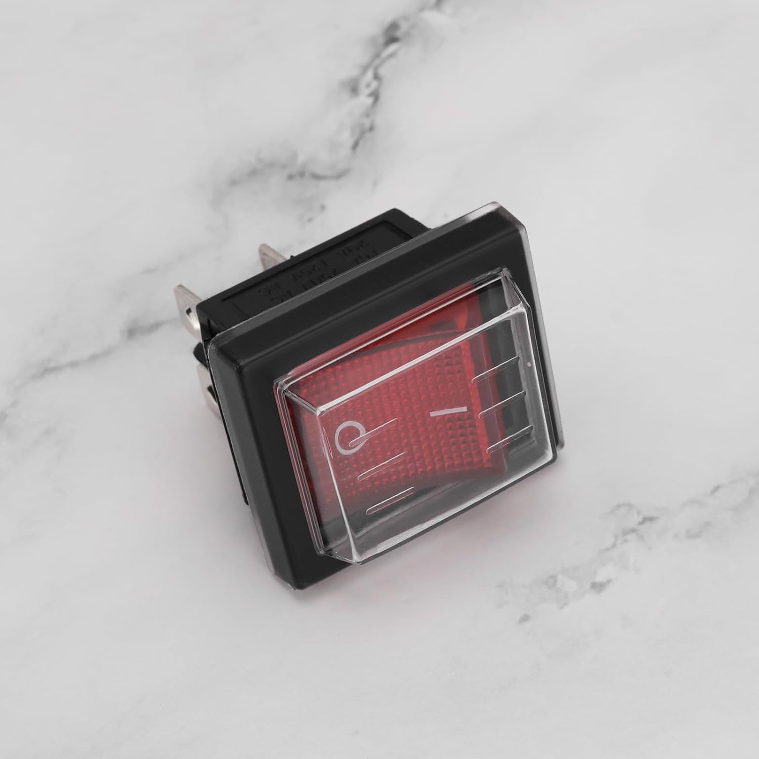 Emagtech 4Ocs 16A 250V Waterproof Rocker Arm Self Locking Power Switch 4Pin 2 Position Switch with Dust Cover LED Light Toggle Switch for Car and Vessel Red and Black image number 4