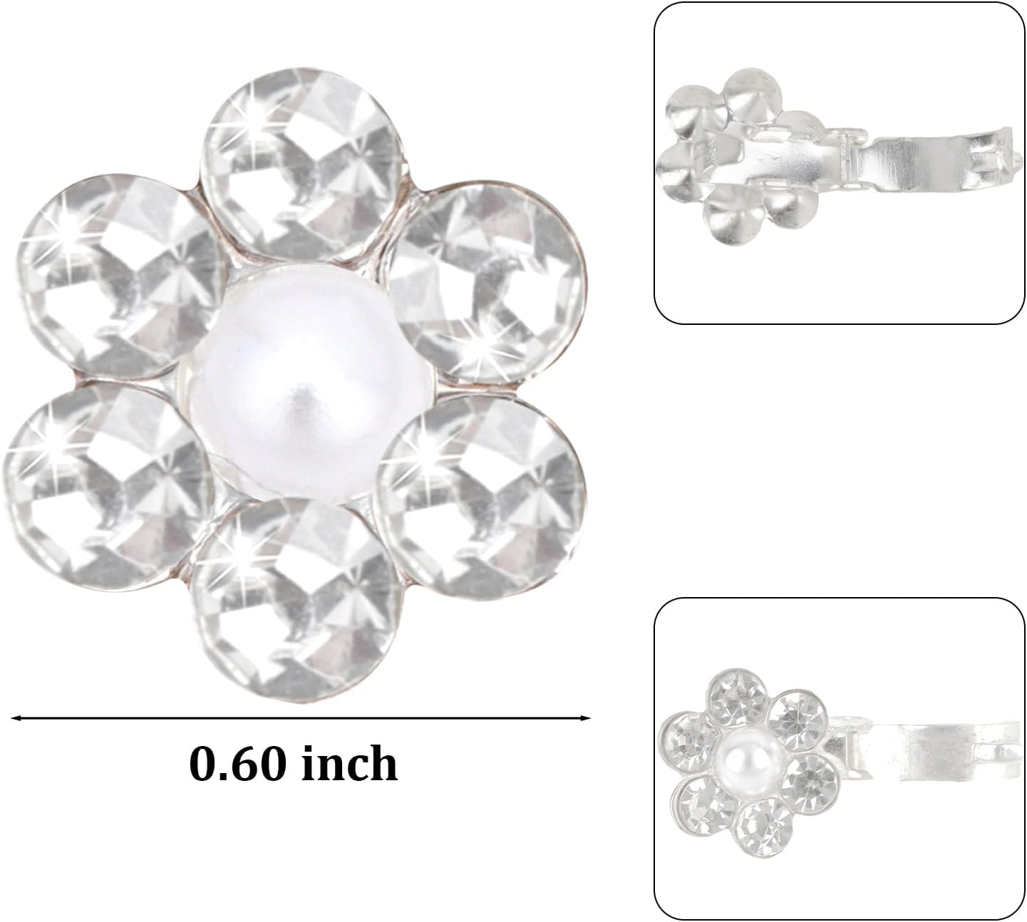 Bumlofa Pearl Hair Clip Flower Set: 20 Small Hair Clips - Ideal for Braids, Bride & Ladies, Perfect for Hairstyle Decor & Special Occasions image number 4