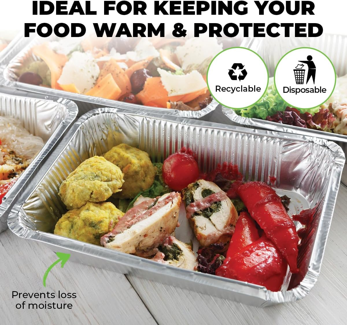 Home Master Foil Tray with Lids, Large, 32 Cm X 26 Cm X 6 Cm Size (Pack of 5) image number 1