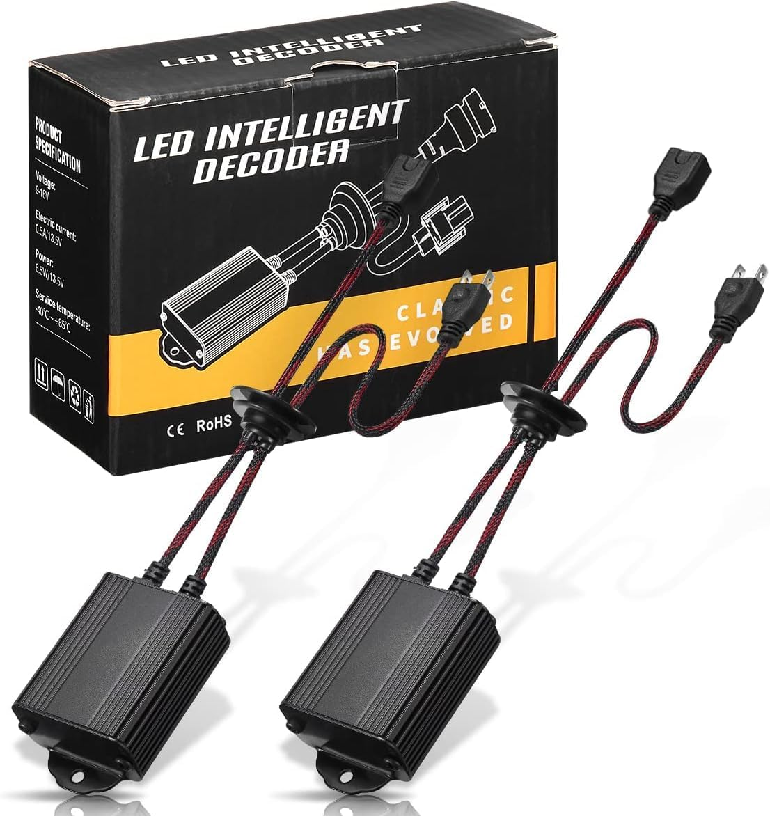 NIGHTEYE H7 LED Headlight Bulbs No Error anti Flicker Error Canceller Decoder Canbus Decoder anti Flicker Harness Bulbs Resistor Decoders