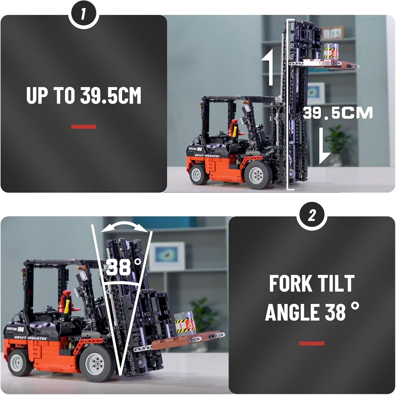 Mould King 13106 Technology Forklift Truck Car APP RC, Building Block Construction Model Kit, Adults Kids Toys MOC STEM