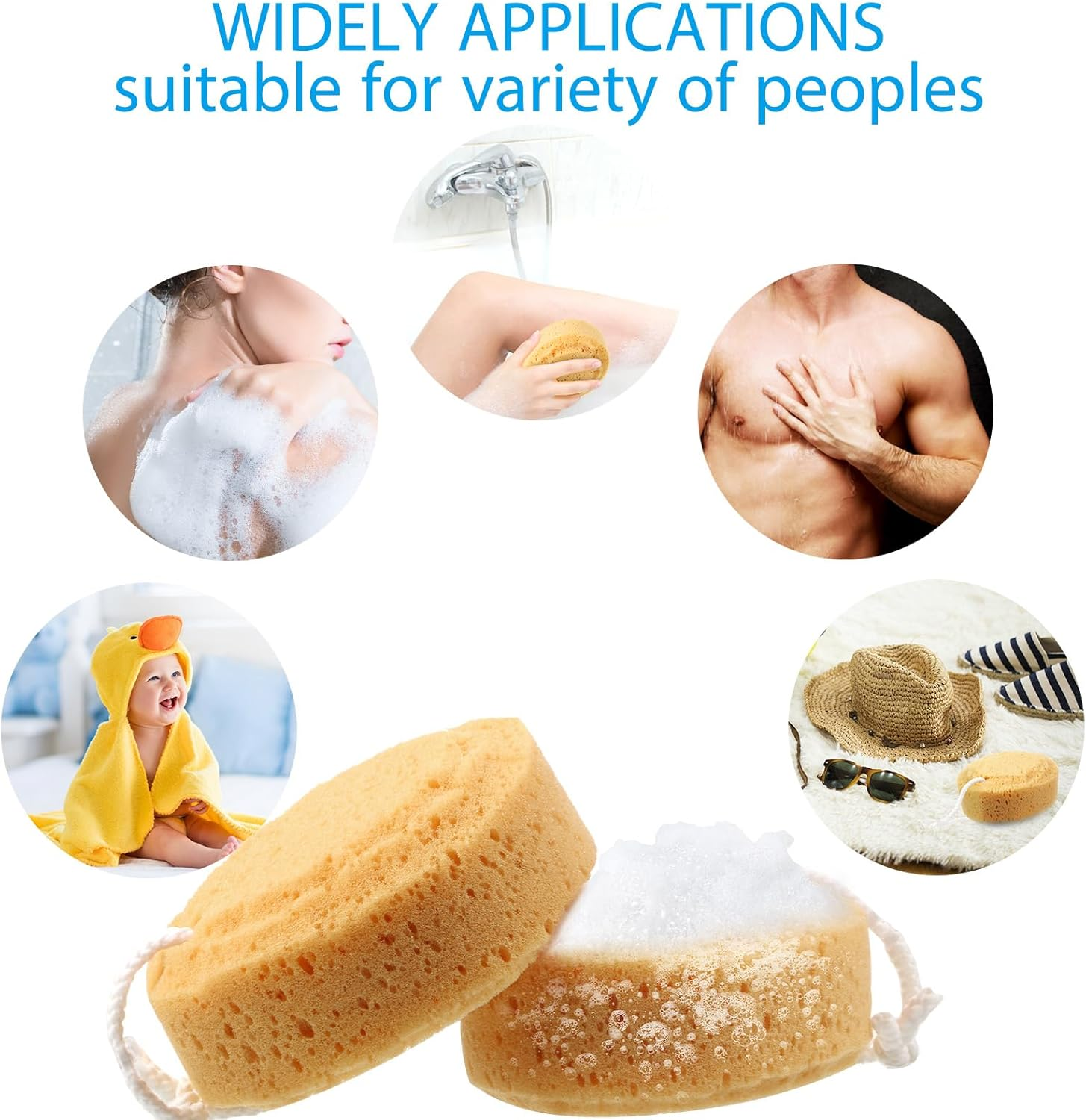 Boao 6 Pieces Foam Body Sponge Soft Exfoliating Bath Sponge Shower Sponge Body Scrubber for Adults Body Cleansing Supplies, 5.5 Inch image number 4