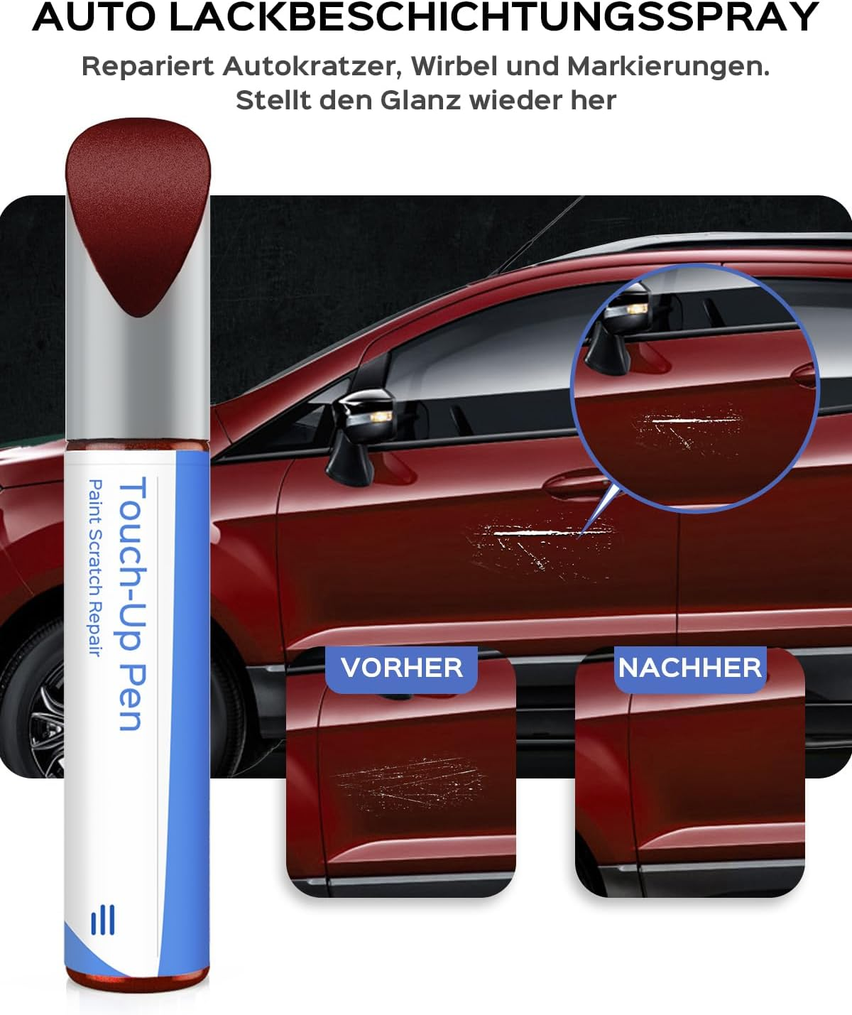 D4 Rapid Red Touch up Paint Compatible with Ford Exact Match for Chips and Scratches image number 5