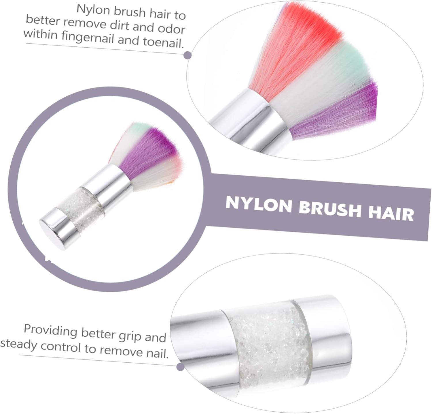 BELLIFFY Nail Cleaning Brush Nail Dusting Brush for Manicure and Pedicure Dust Remove Brush image number 3