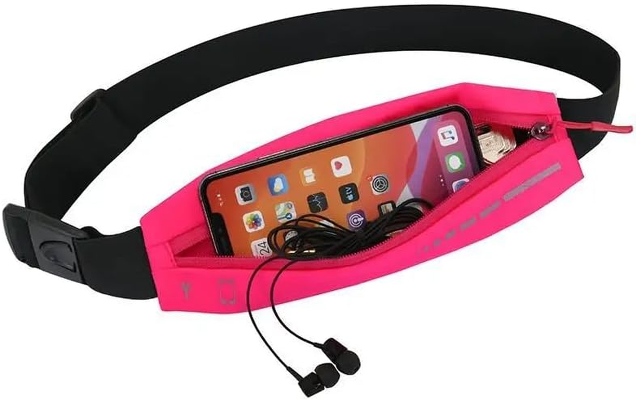 Waterproof Running Belt, Sports Waist Pack with Phone Holder, Black, Adjustable Fitness Fanny Pack (Grey)