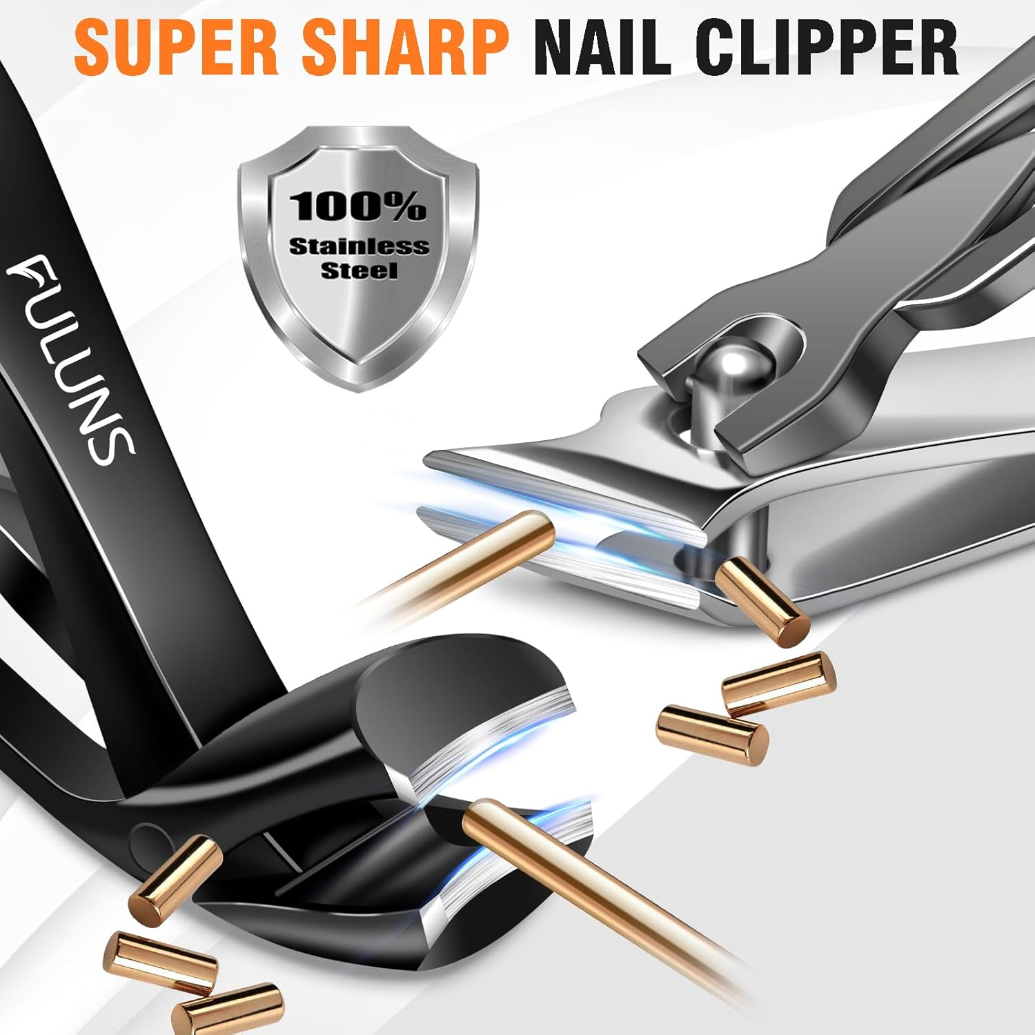 Nail Clippers for Men Thick Nails, Angled Head Large Toe Nail Clippers for Seniors Toenail Clippers with Wide Jaw Opening Sharp Upgraded Slanted Curved Ingrown Toenail Clippers No Splash Nail Cutter image number 1