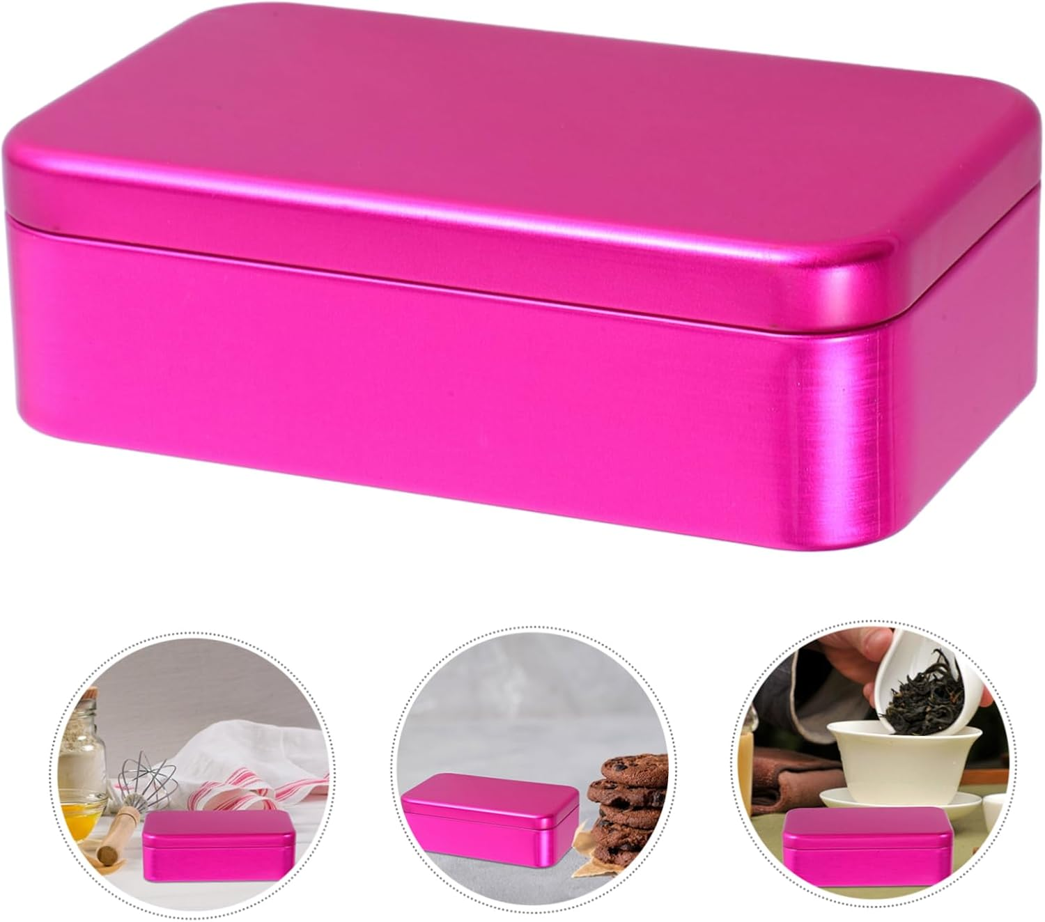 5Pcs Brushed Metal Spice Box Storage Tin Canisters Decorative Luggage Cosmetics Cases image number 4