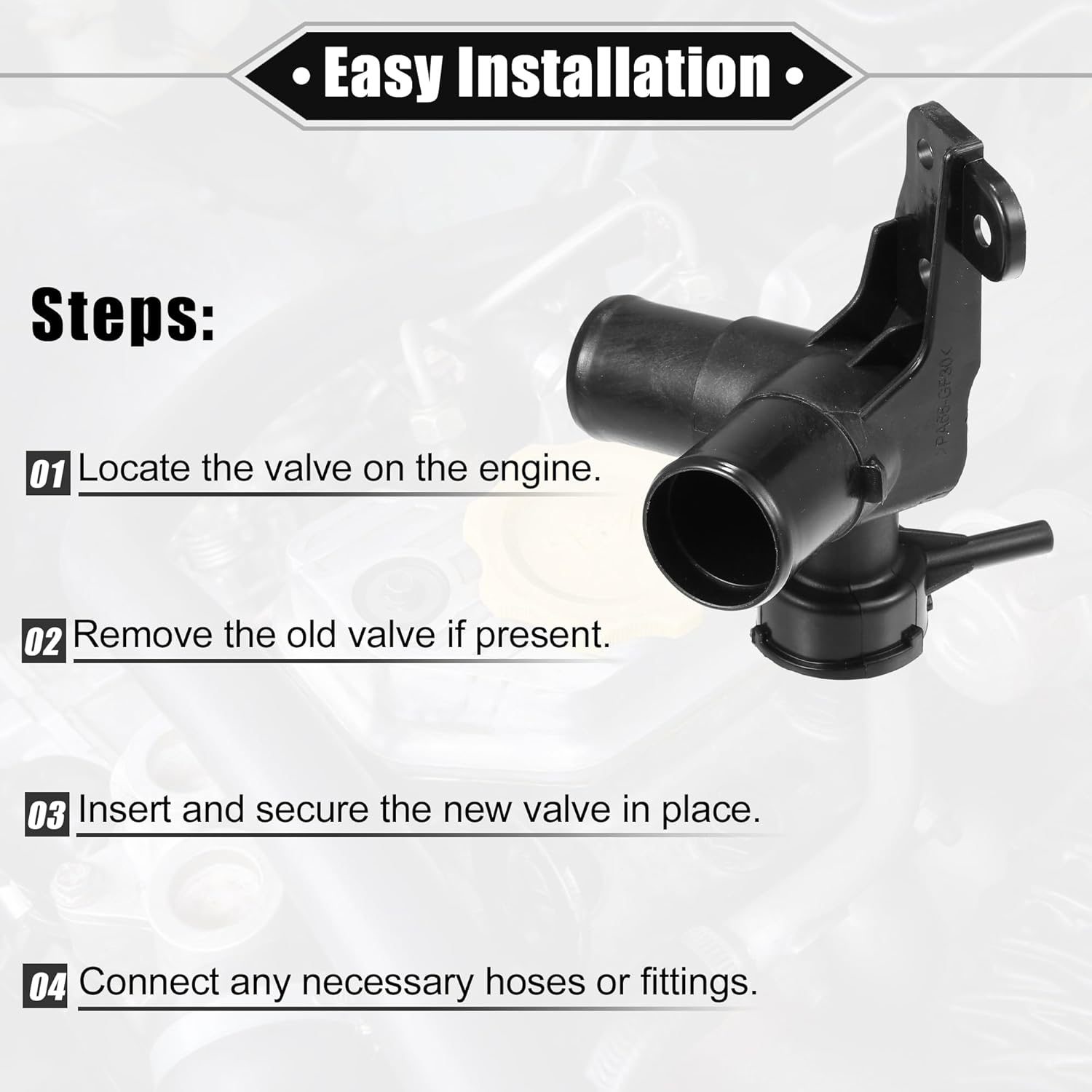 X AUTOHAUX Engine Radiator Coolant Filler Neck Compatible for Hyundai Accent 2012-2017, Durable Plastic Black Inner Plastic image number 5