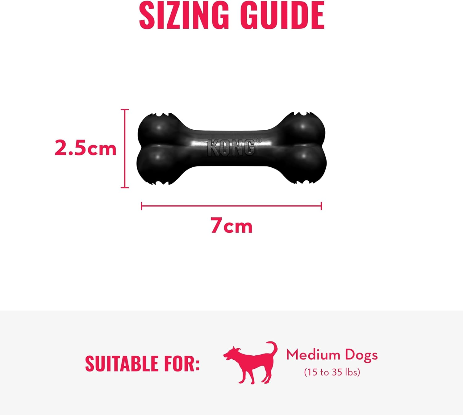 KONG - Extreme Goodie Bone - Durable Rubber, Teeth and Gum Cleaning Dog Toy - for Medium image number 5