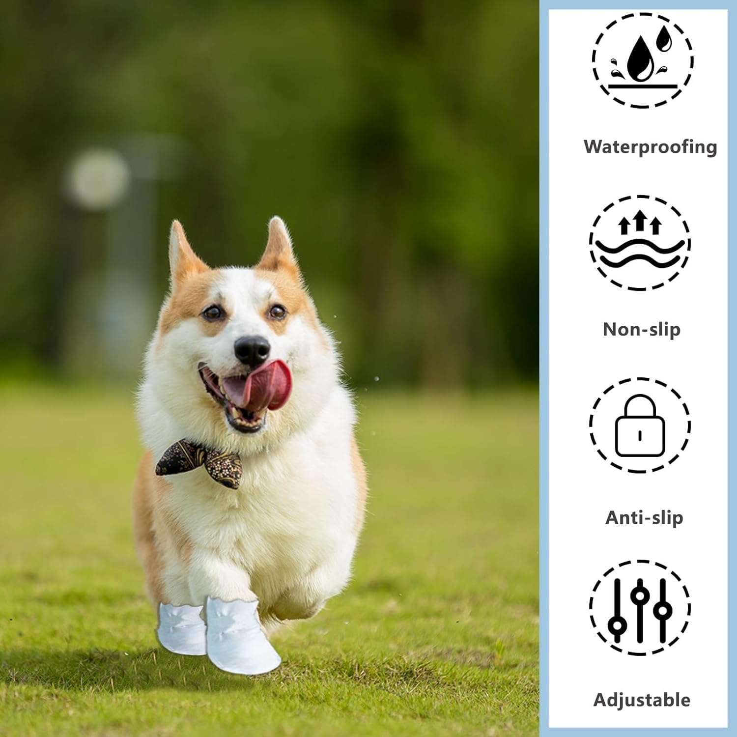 20 Disposable Dog Protection Shoes (15-40KG for Medium and Large Dogs), Pet Shoes with Adjustable Adhesive Straps, Dog Boots and Paws, Outdoor and Indoor Walking Feet for Dogs (L) image number 6