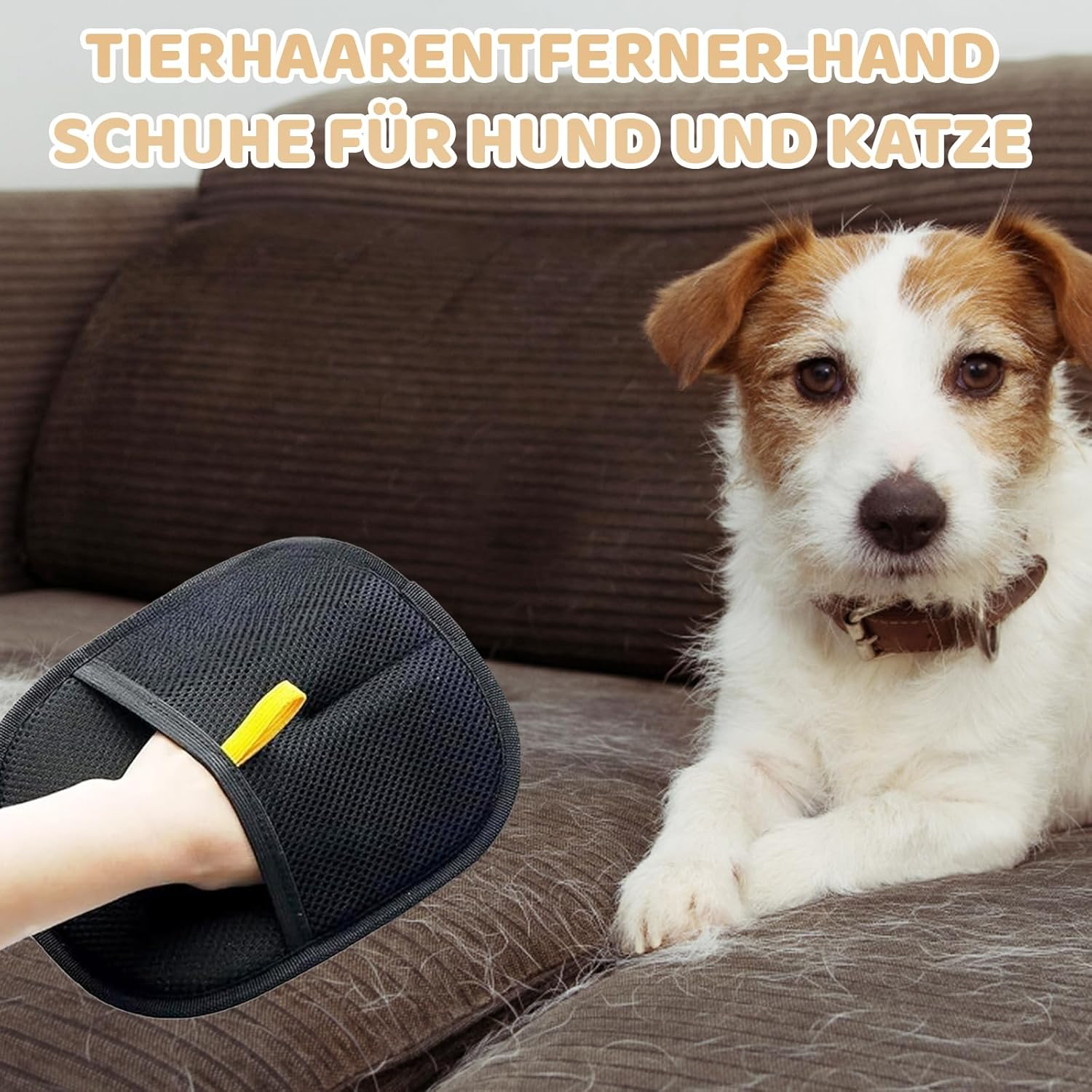 KRYMXAR Fellmagnet Gloves, Set of 4, Gloves for Removing Pet Hair, Cat Hair Glove for Sensitive Care, Lightweight and Comfortable for Pets and Furniture image number 1