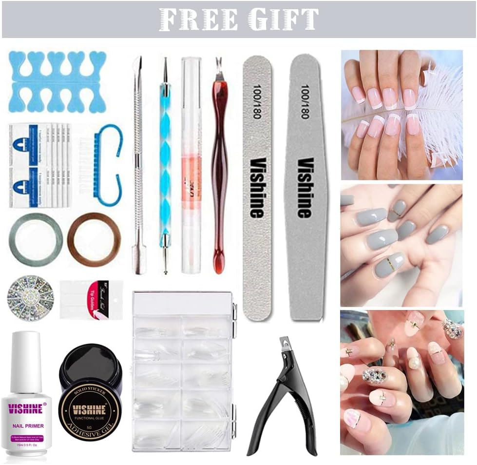 Vishine Gel Nail Polish Starter Kit Upgraded 36W UV LED Nail Lamp Speed Nail Dryer Manicure Tools Set of 6 Nude Apricot Skin Neutral Colors Gel Polish Base and Top Coat #QD11 image number 4