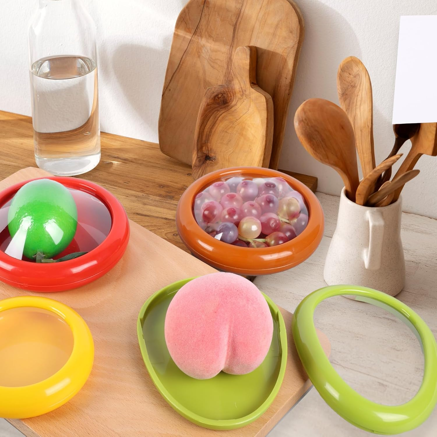 4PCS Fruit & Vegetable Storage Container, Vegetable Sand Transparent Film Reusable Refrigerator Food Protection Device image number 1