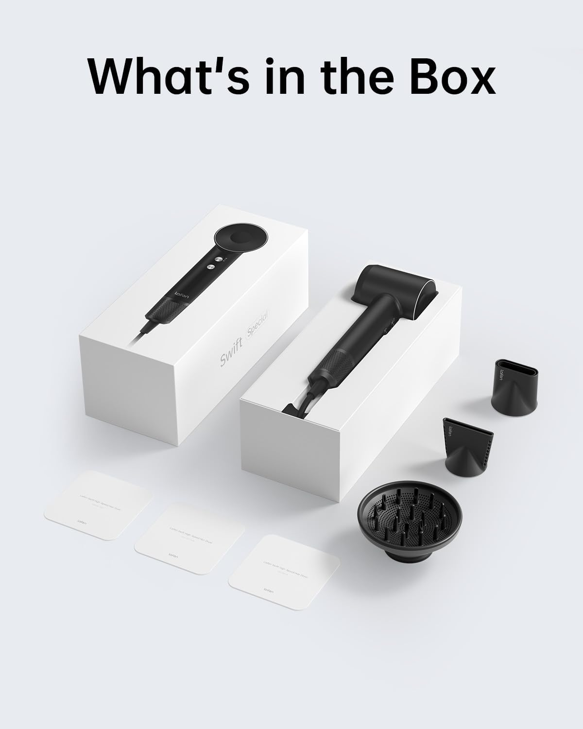 Laifen Swift Hair Dryer, High Speed 200M Ionic Blow Dryer with 110, 000 RPM Brushless Motor for Fast Drying, Low Noise, Hairdryer with Magnetic Nozzle