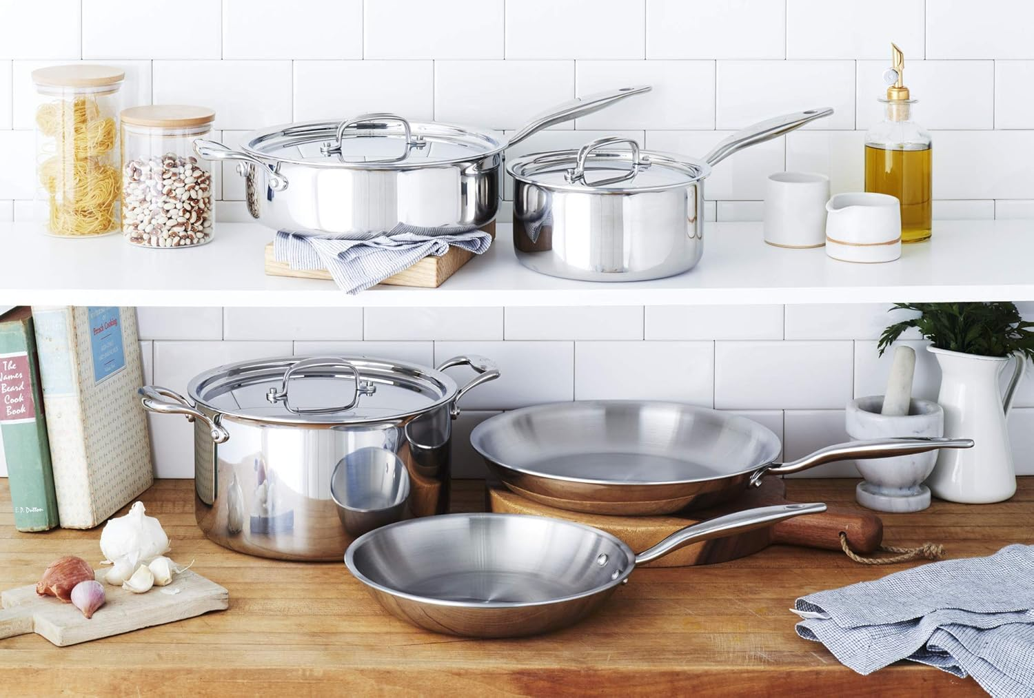 Heritage Steel 8 Piece Core Cookware Set - Made in USA - Titanium Strengthened 316Ti Stainless Steel with 5-Ply Construction - Induction-Ready and Fully Clad image number 2
