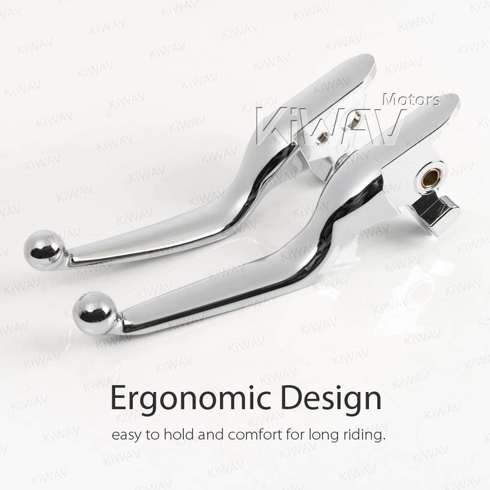 Kiwav Hydraulic Brake and Cable Clutch Hand Control Levers Clean Look Chrome Compatible for Harley Davidson '15-'24 Softail&reg; Models image number 1