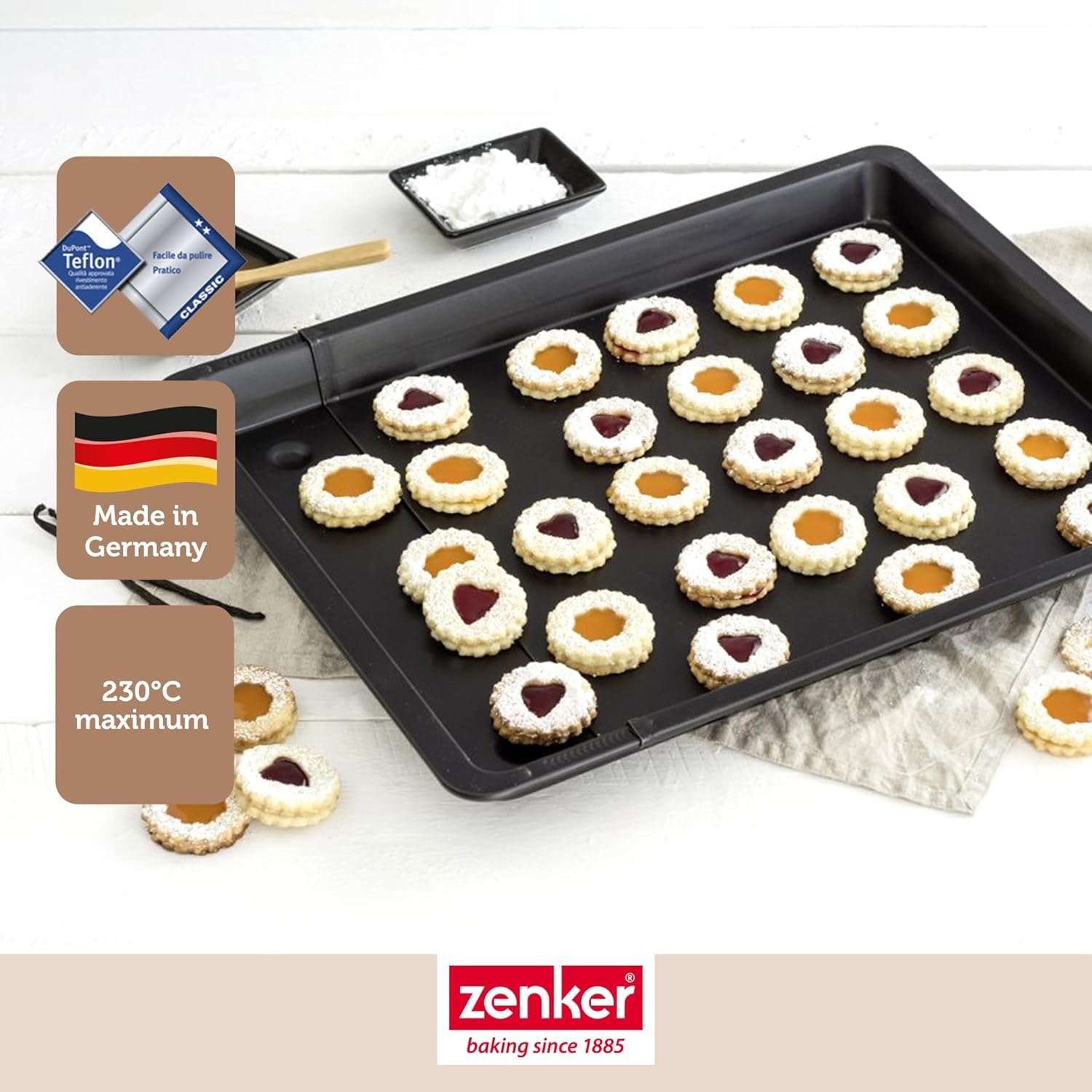 Zenker 6540 Extendable Baking Tray, Black image number 4