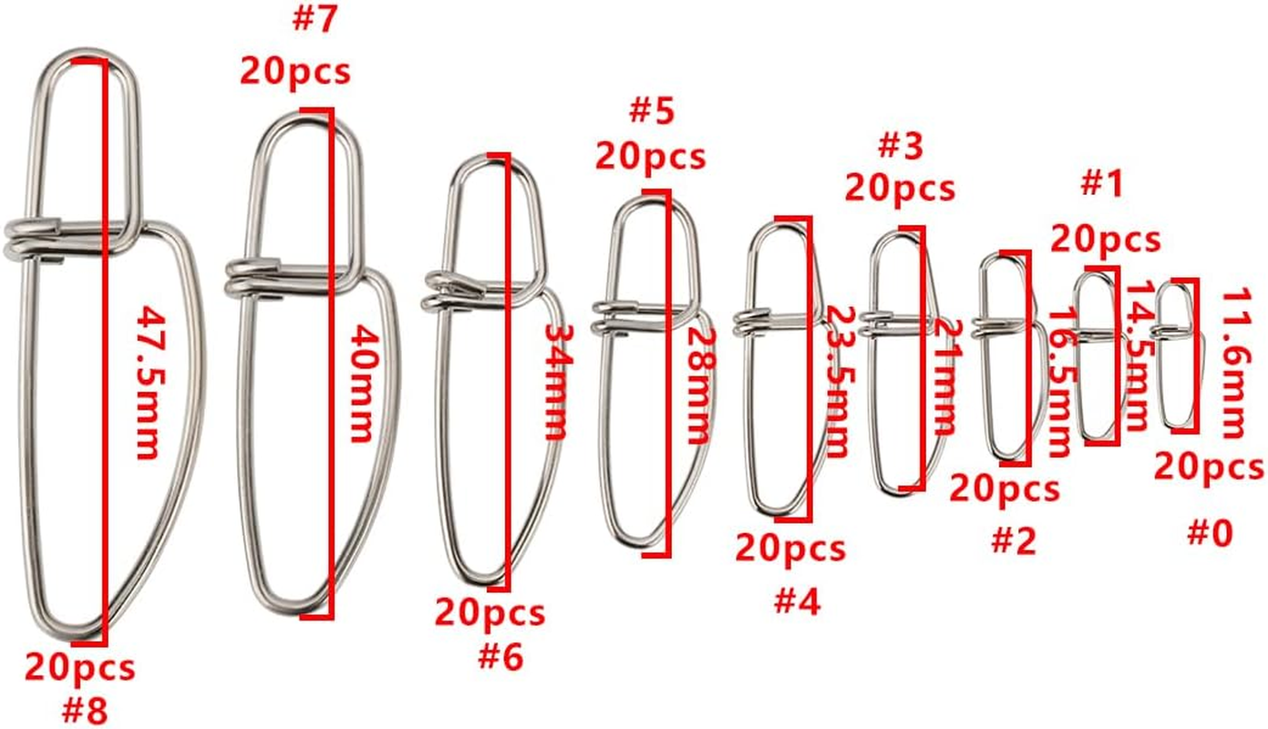 Create Idea 180Pcs Stainless Fishing Snaps Duo Lock Snap Kit for Saltwater Freshwater, Silver (11.6Mm 14.5Mm 16.5Mm 21Mm 23.5Mm 28Mm 34Mm 40Mm 47.5Mm) image number 5