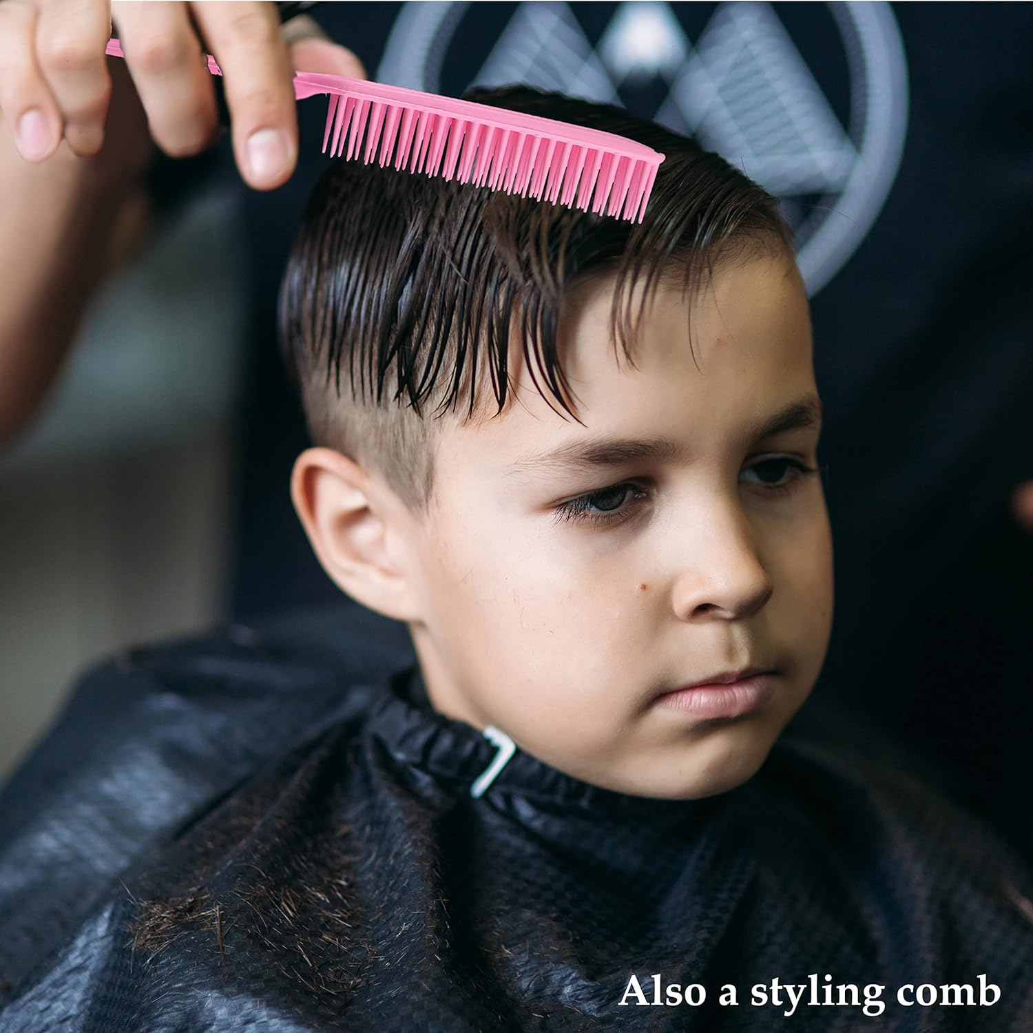 Allegro Combs 60 Parting Three Row Combs Salon Hairstylist Hairdresser Detangle Combs for Natural Hair and Wigs for Curly Hair Made in the Usa 2 Pcs. (Light Pink) image number 4