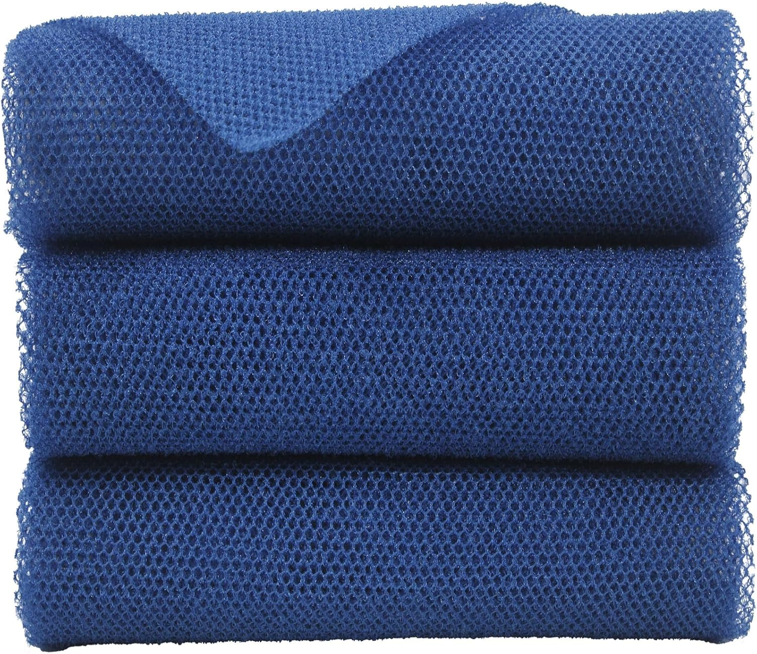 3 Pcs African Net Sponge Authentic，Body Scrubber, Body Exfoliator, Body Scrubber Net for Back Skin Smoother (Black, White, Blue)