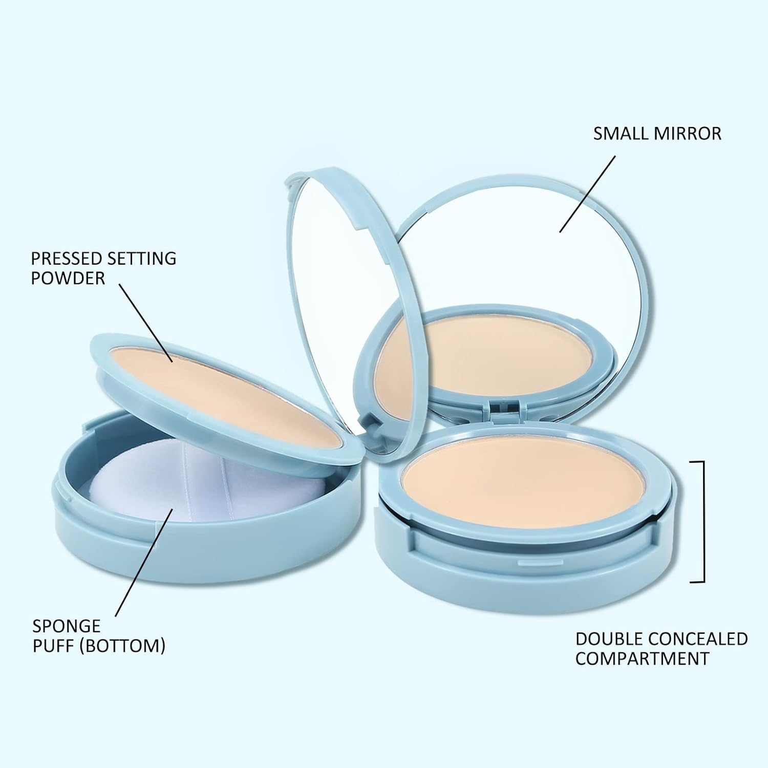 Boobeen Matte Setting Powder, Poreless Finishing Powder, Translucent, Lightweight, Compact Pressed Baking Powder,Creates Soft Focus Effect