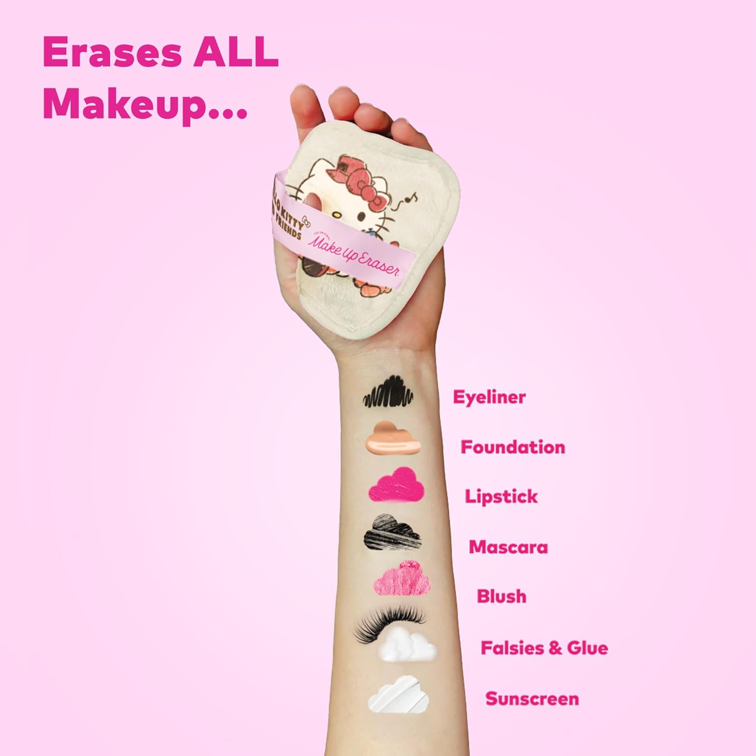 The Original Makeup Eraser, 7-Day Set, Erase All Makeup with Just Water, Including Waterproof Mascara, Eyeliner, Foundation, Lipstick, Sunscreen, and More!, 7Ct. Hello Kitty & Friends Go Glamping, 7Ct image number 2