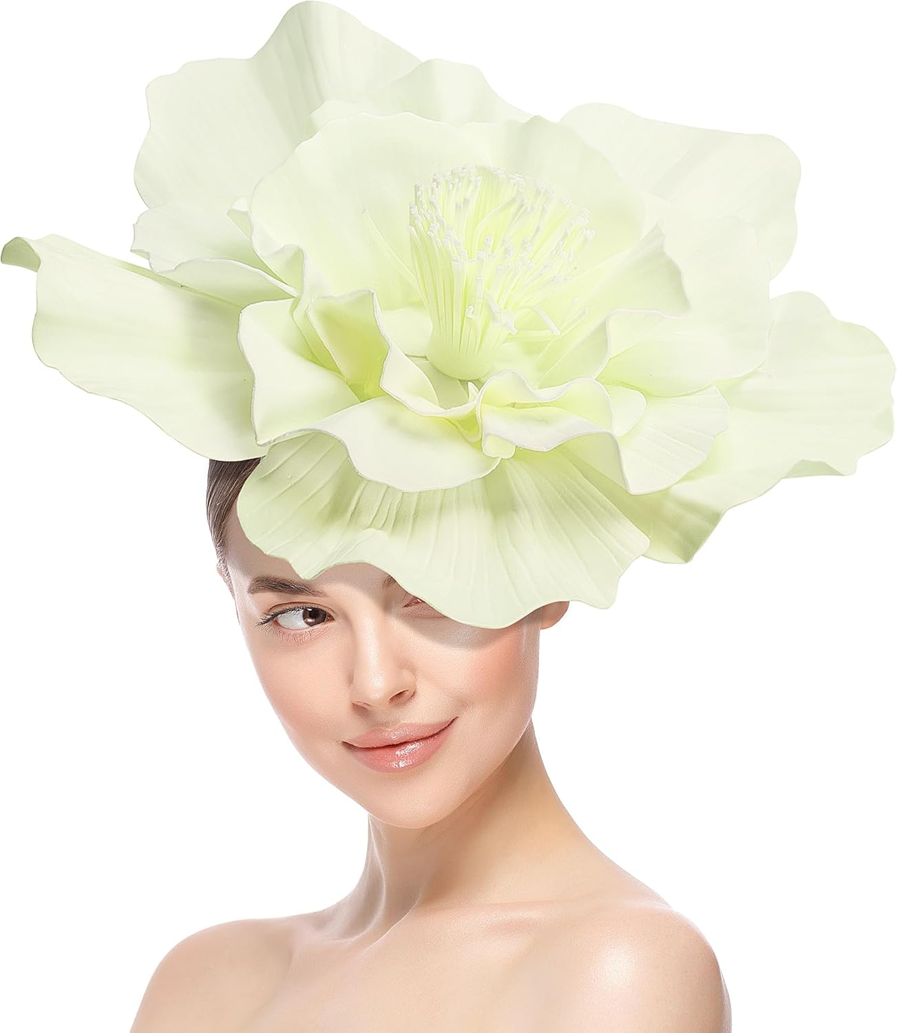Wehhbtye Large Flower Fascinator Hat for Women, Tea Party Flower Headwears, Lady Fascinators Headband for Party Accessories