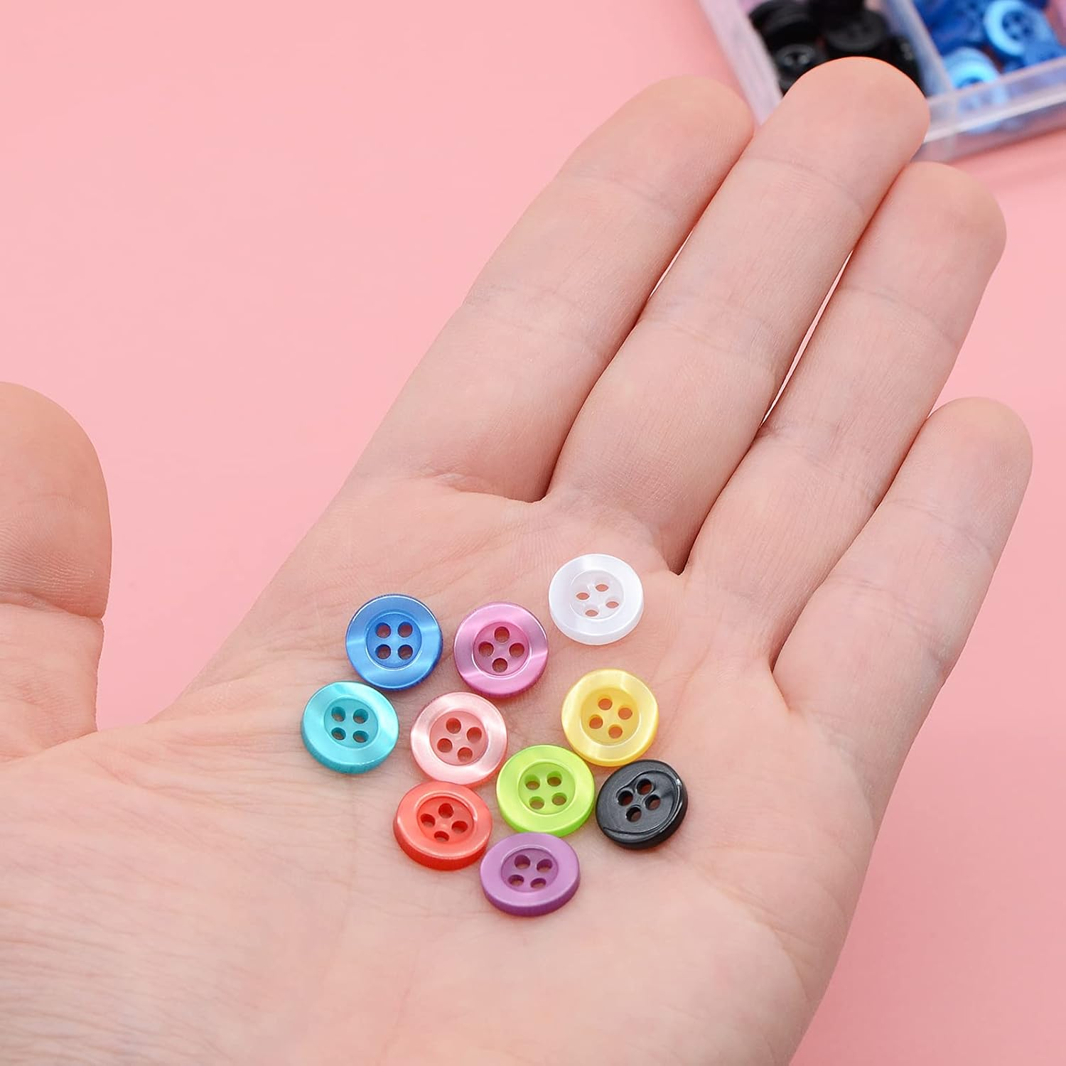 OELFFOW Four-Eye round Color Men'S and Women'S Shirt Button Chiffon Polo Shirt Small Button (10Mm) image number 3