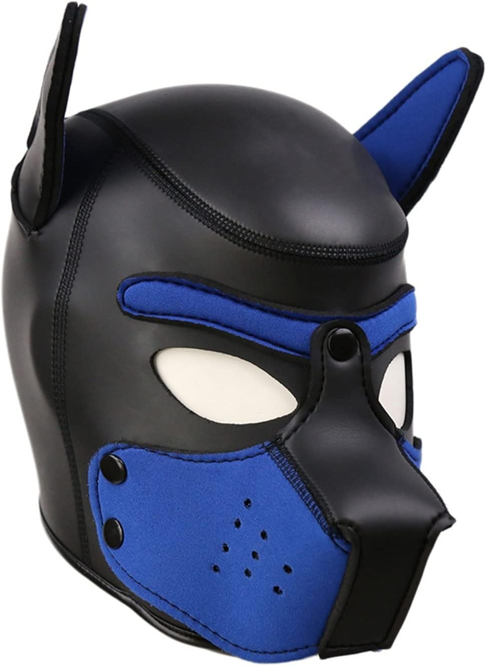 Yiqin RWSX Dog Mask, Soft Latex Petplay Dog Mask with Ears, Puppy Mask, Dog Masks, Removable Mouth, Suitable for Halloween, Holiday Party (X-Large, White)