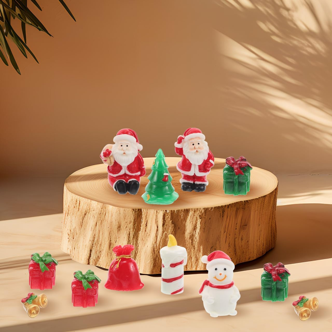 60PCS Micro Christmas Adornment Micro Christmas Ornament Set for Festive Tabletop Adornment - Retro Xmas Dollhouse Decor Xmas Theme for Party image number 6