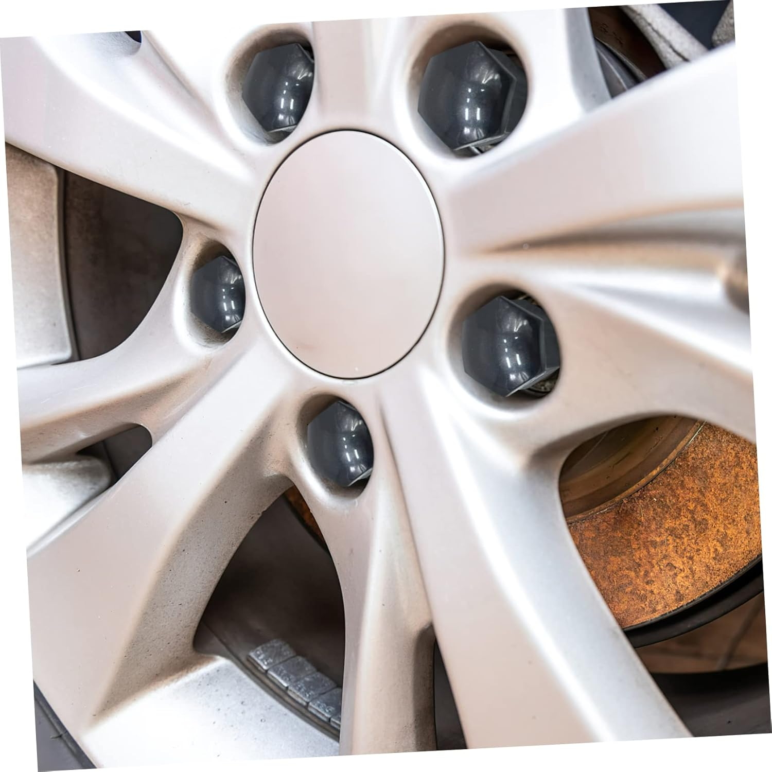 Gatuida 20Pcs Black Lug Nut Covers Wheel Hub Caps Hex Key Tool, 17Mm Car Tire Screw Protection Caps for Automotive Accessories image number 1