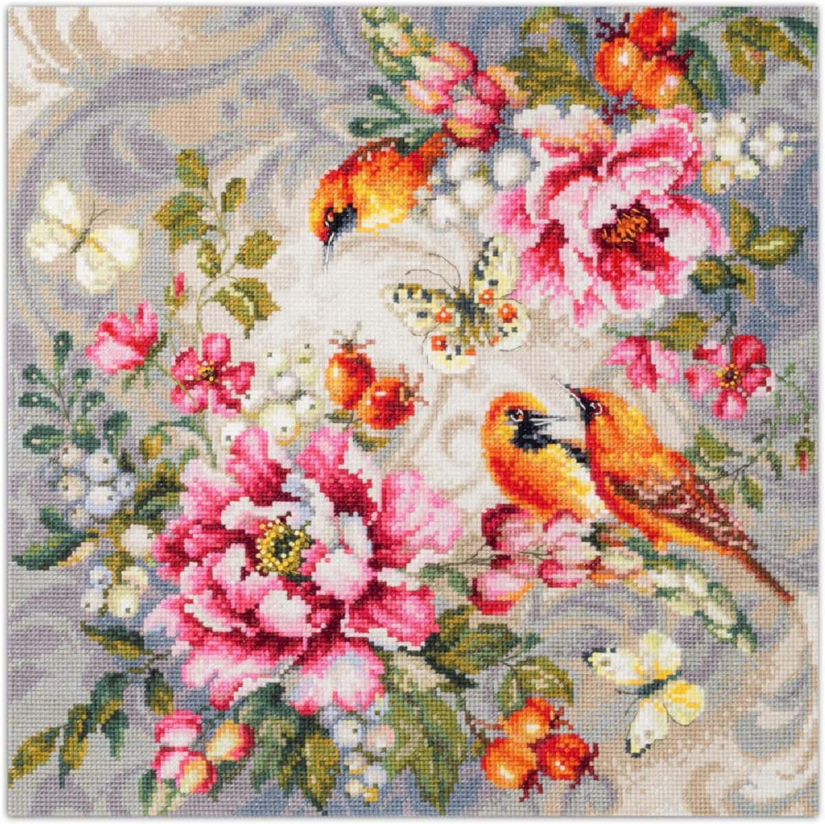 214-274 ZW Summer Symphony Counted Cross Stitch Kit Zweigart Edition Cotton White 40 X 40 Cm image number 2