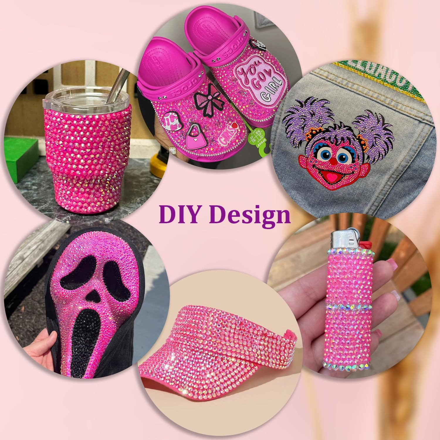 16000Pcs Resin Jelly Rhinestones with Tweezers for Crafting, Hot Pink AB 2-6Mm Mixed Sizes Flatback Gems, Bedazzling Crystal for DIY Crafts Clothing Tumblers Mugs Shoes Fabric Nail Art image number 1