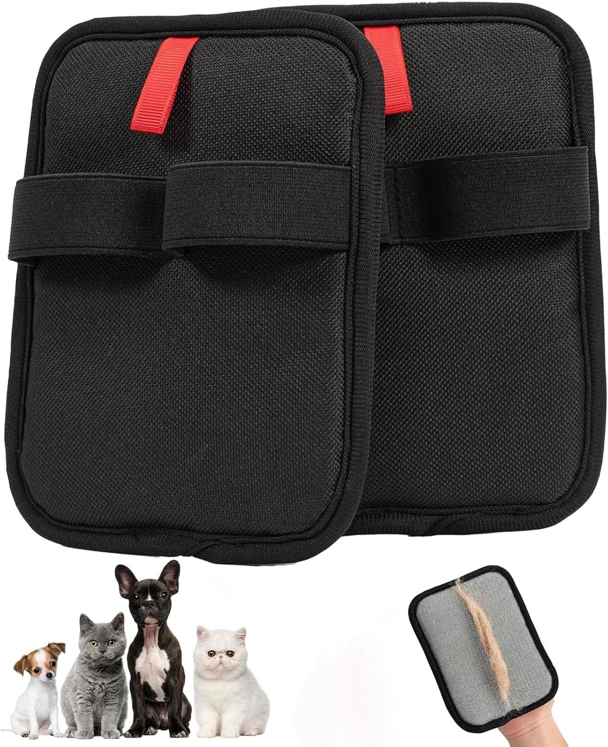 Yoedge Pack of 2 Electrostatic & Reusable Fur Collector for Dogs & Cats Animal Hair Remover Gloves, Antistatic Reusable Hair Removal Gloves, Dematting image number 2