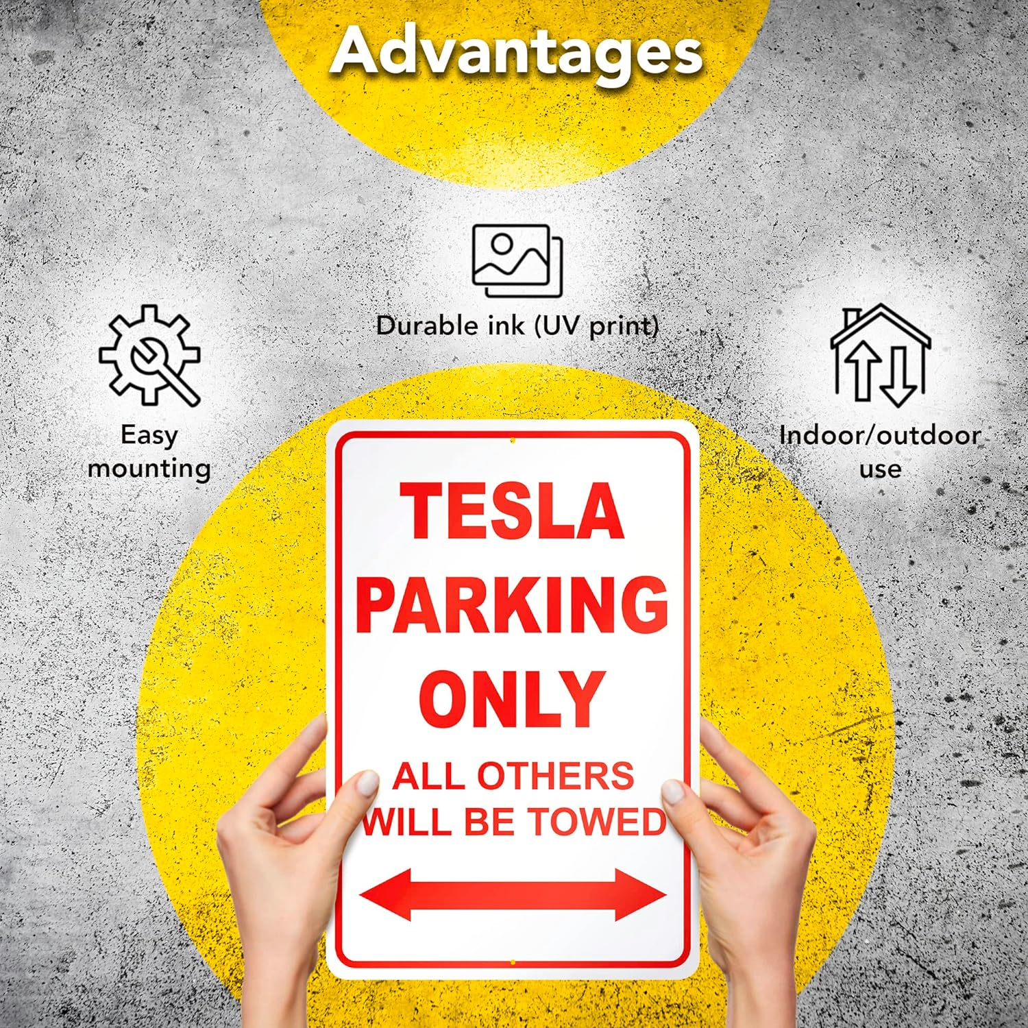 Tesla Parking Only Sign - 8X12 Aluminum Tesla Garage Signs image number 6