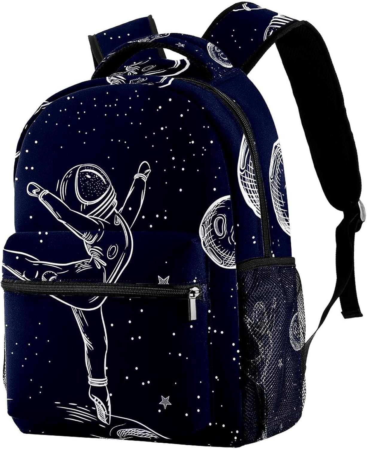 Cosmic Astronaut in a Ballet Pose Backpack Students Shoulder Bags Travel Bag College School Tote Backpacks image number 5