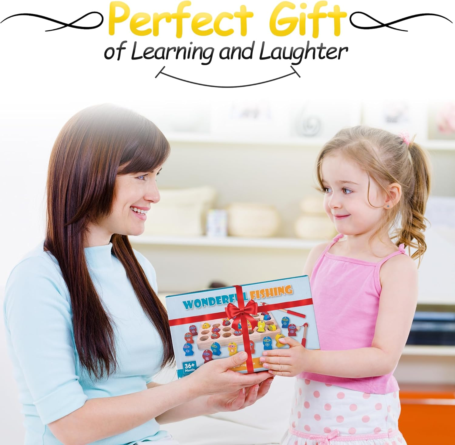 Tested by Teachers Magnetic Fishing Game &ndash; Montessori ABC Alphabet Colour Sorting Toy for Toddlers 2 3 4 &ndash; Learn Letters, Sounds & Motor Skills &ndash; Includes Poles, Tongs, Storage Bag & Activities image number 5