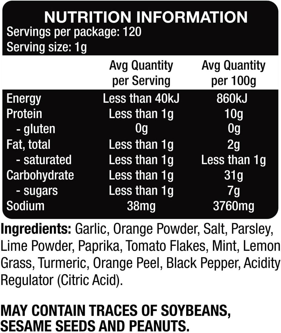 The Gourmet Collection Tangy Garlic Seasoning 120G image number 2