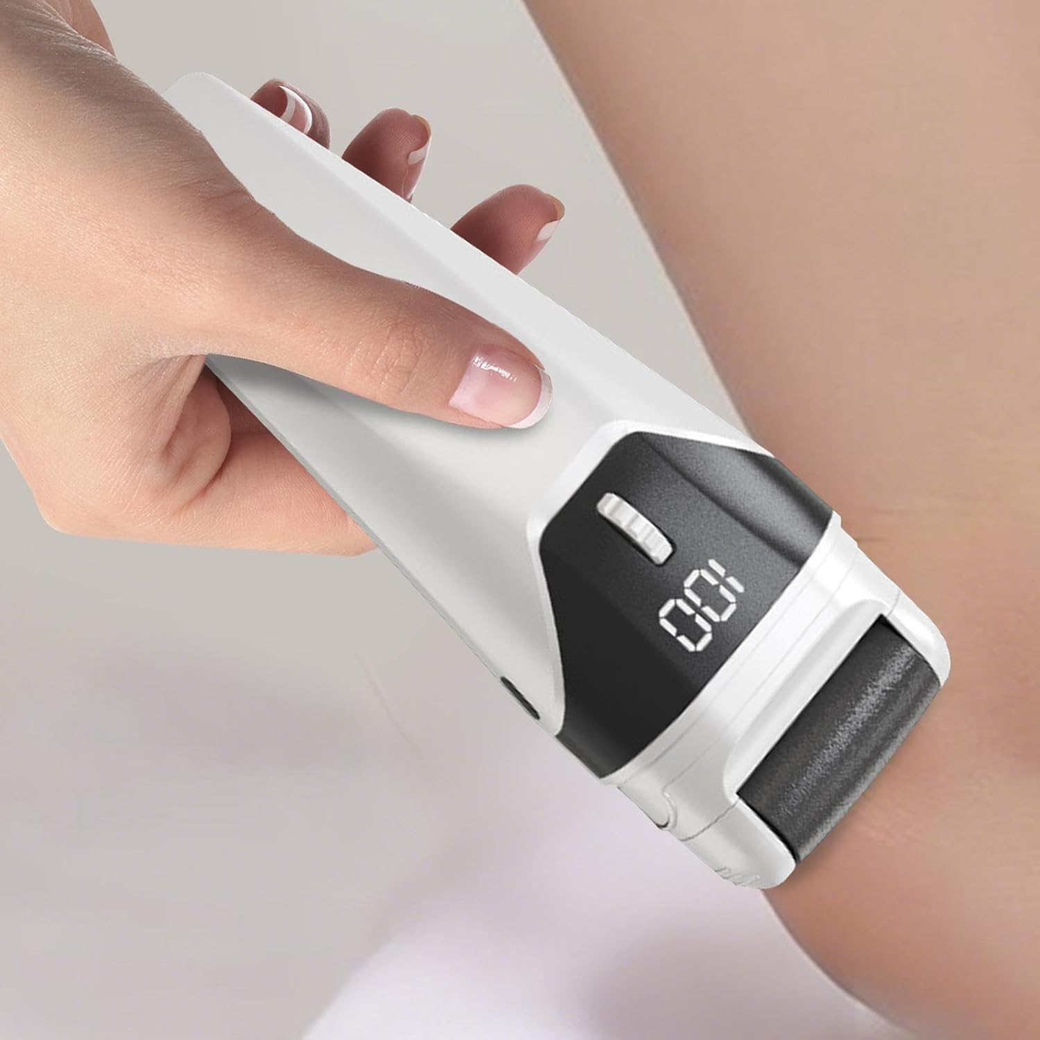 Weqizuerqi Foot File Adjustable | Rechargeable Foot Scrubber Rough Skin Remover,Auxiliary Light Design Men Women Automatic Pedicure Tool for Father, Mother, Wife