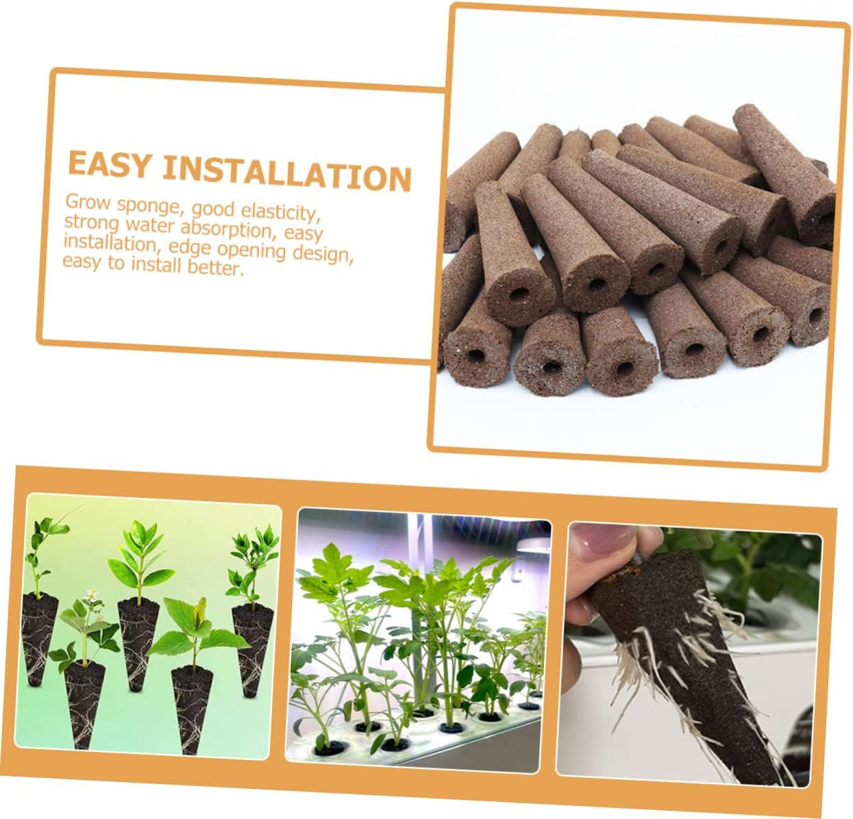 ROMISBABA 40Pcs Shape Hydroponic Grow Sponges for Soilless Plant Cultivation for Indoor Gardening Easy Transplanting Compatible Various and Vegetables image number 6