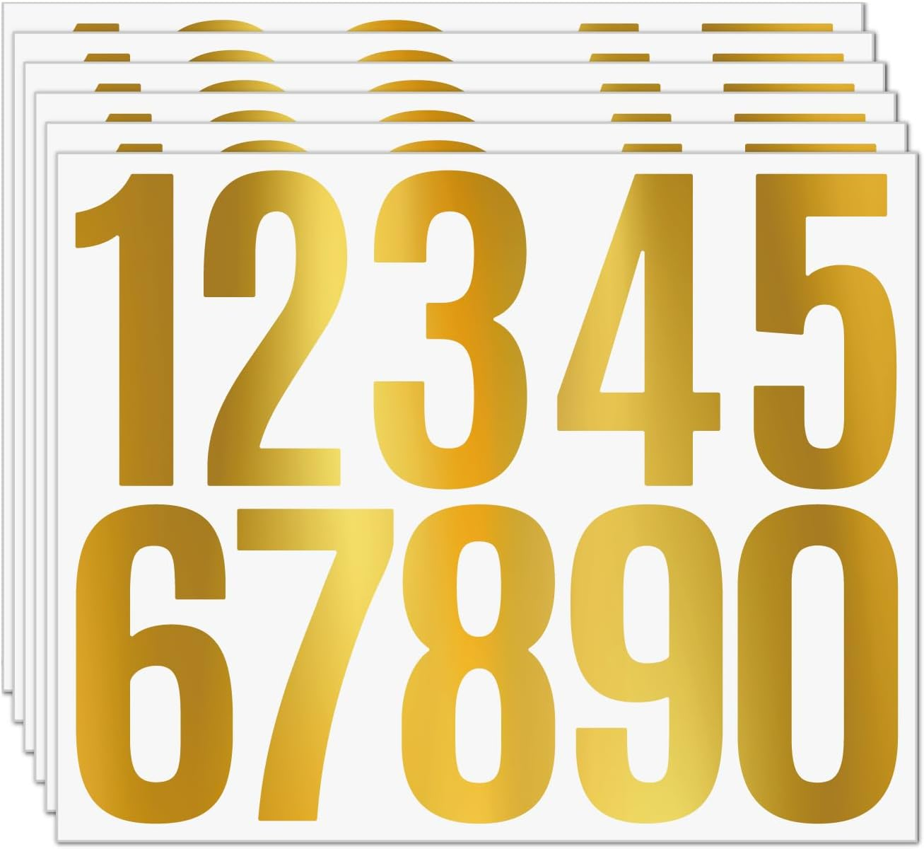 6 Sheets Mailbox Numbers Stickers, 3 Inch Self Adhesive Vinyl Waterproof Letter Stickers, Large Decals House Numbers for Signs Cars Doors Business Address Number, Classroom Decor, Door
