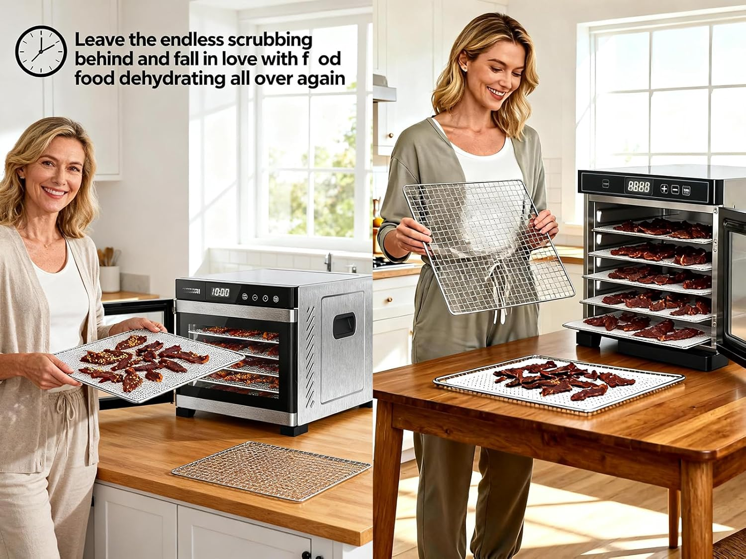 Kispog Mesh Silicone Dehydrator Sheets, 10X10 in 10 Pcs/Sets for Food Dehydrator & Freeze Dryer (10X10 INCH Mesh Silicone Dehtdrator Sheet) image number 3