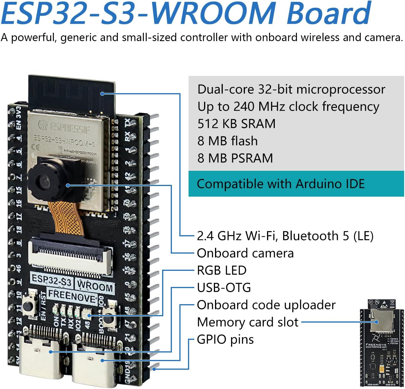 Freenove Ultimate Starter Kit for ESP32-S3 ESP32 S3 CAM (Included), Dual-Core 32-Bit 240 Mhz Microcontroller, Onboard Camera Wireless, Python C Java, 783-Page Detailed Tutorial, 243 Items 116 Projects image number 4