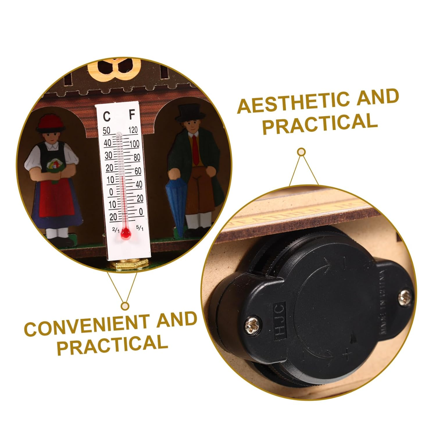 Multifunctional Indoor Outdoor Wall Thermometer Hygrometer Barometer Weather Station Climate Gauge for Patio Garden with Accurate Temperature Humidity Monitor image number 4