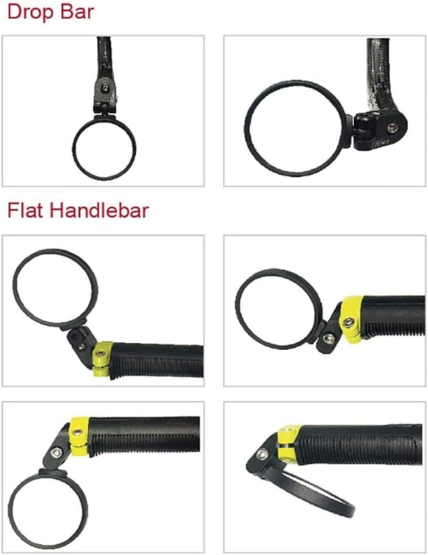 Hafny Bar End Bike Mirror, Stainless Steel Lens, Safe Rearview Mirror (Black 62 Diameter * 2PCS) image number 6