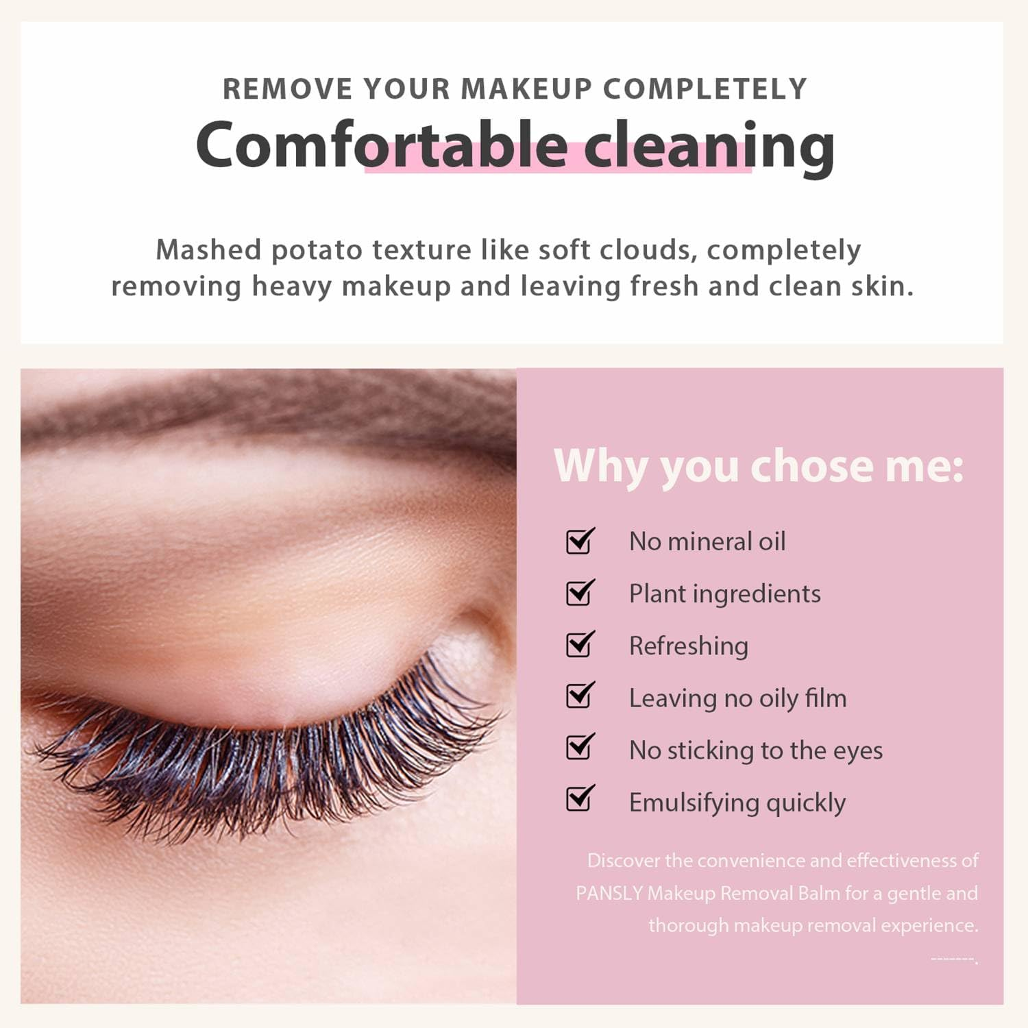 Natural Clean Makeup Melting Cleansing Balm, Flaxseed Oil and Peony Extract, Mineral Oil Free image number 2