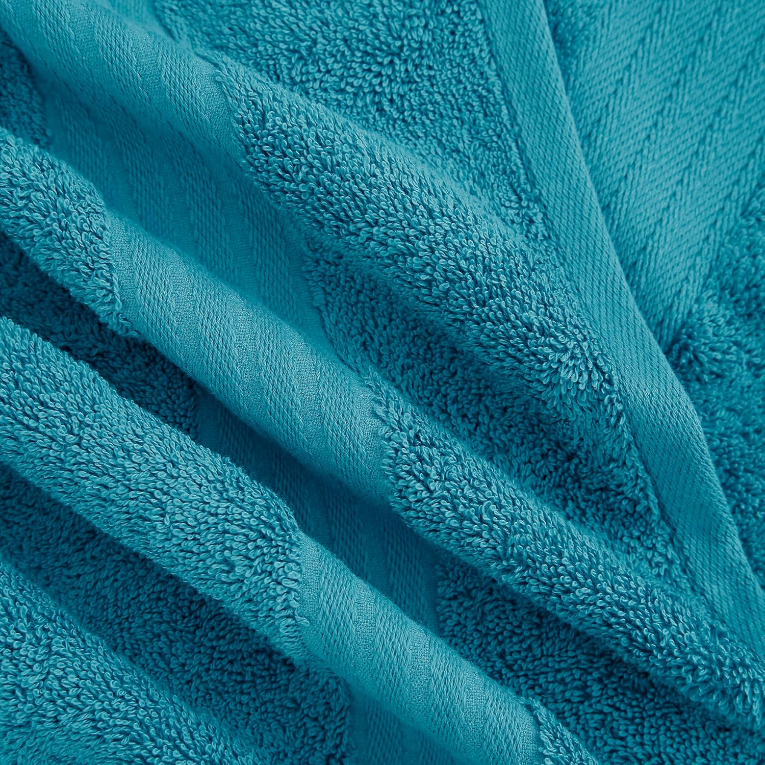 Easytry Premium 100% Cotton Bath Towels Set - 4 Pack 68X137Cm 600GSM Softness and Absorbency Bathroom Towels for Spa, Hotel, and Home Use - Blue image number 6